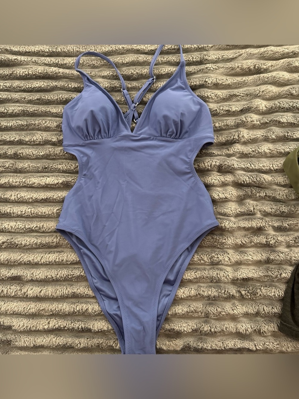 Lilac Clothing purple cutout one-piece swimsuit